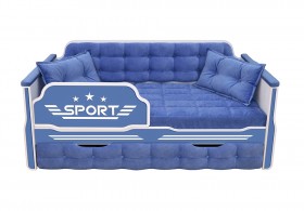 Кровать 170 серии Спорт 1 ящик 85 Синий (подушки) в Алдане - aldan.katalogmebeli.com | фото