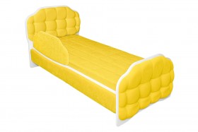 Кровать 180 Атлет 74 жёлтый (мягкий бортик) в Алдане - aldan.katalogmebeli.com | фото 1