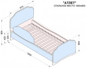 Кровать 180 Атлет 76 Зелёный (мягкий бортик) в Алдане - aldan.katalogmebeli.com | фото 2