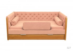 Кровать 180 серии Леди + ящик 15 Бледно-розовый (мягкий бортик/подушка валик) в Алдане - aldan.katalogmebeli.com | фото