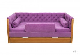 Кровать 180 серии Леди + ящик 32 Фиолетовый (мягкий бортик/подушка валик) в Алдане - aldan.katalogmebeli.com | фото