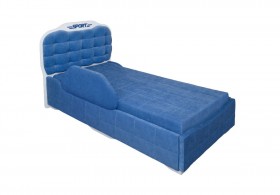 Кровать 190 Атлет Lux 29 Синий (мягкий бортик) в Алдане - aldan.katalogmebeli.com | фото