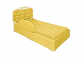 Кровать 190 Атлет Lux 74 Жёлтый (мягкий бортик) в Алдане - aldan.katalogmebeli.com | фото