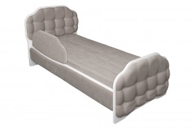 Кровать 190 Атлет Lux 96 Серый (мягкий бортик) в Алдане - aldan.katalogmebeli.com | фото