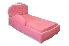 Кровать 190 Гармония Lux 36 Розовый (мягкий бортик) в Алдане - aldan.katalogmebeli.com | фото