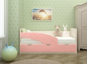 Кровать Бабочки 1,6м (Розовый металлик) в Алдане - aldan.katalogmebeli.com | фото