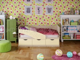 Кровать Бабочки 1,6м (Ваниль матовый) в Алдане - aldan.katalogmebeli.com | фото