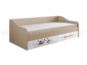 Кровать Boy Вега 0,9 м (Дуб беленый/Белый глянец/фотопечать) в Алдане - aldan.katalogmebeli.com | фото 1