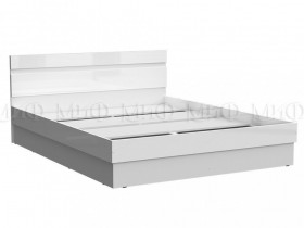 Кровать Челси 1400 (Белый/Белый глянец) в Алдане - aldan.katalogmebeli.com | фото