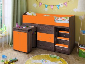 Кровать-чердак Малыш 1600 Бодего/Оранжевый в Алдане - aldan.katalogmebeli.com | фото