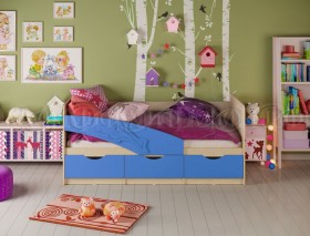 Кровать детская 1,6м Дельфин (Синий матовый) в Алдане - aldan.katalogmebeli.com | фото