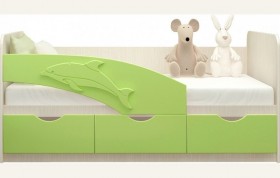 Кровать детская 1,8м Дельфин (Салатовый металлик) в Алдане - aldan.katalogmebeli.com | фото