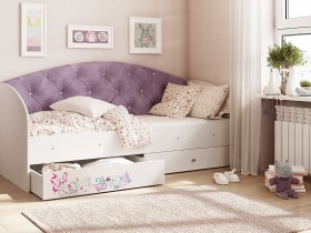 Кровать детская Эльза Белый/Фиолетовый в Алдане - aldan.katalogmebeli.com | фото