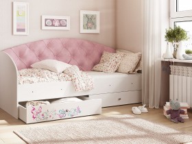 Кровать детская Эльза Белый/Розовый в Алдане - aldan.katalogmebeli.com | фото