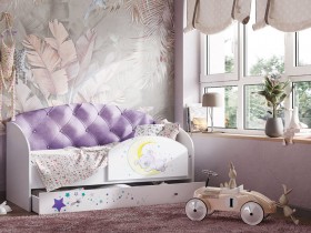 Кровать детская Звездочка Белый/Фиолетовый в Алдане - aldan.katalogmebeli.com | фото 1