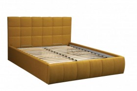 Кровать "Диана" ш. 1400 (Н=1010мм) (жаккард горчица) в Алдане - aldan.katalogmebeli.com | фото