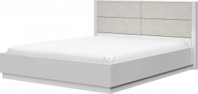 Кровать двойная 1400х2000 Вива (Белый/Белый глянец/Платина) в Алдане - aldan.katalogmebeli.com | фото