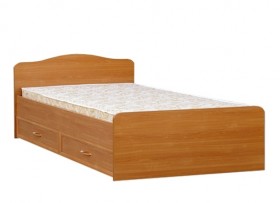 Кровать двойная с ящиками 1400-1 без матраса (круглые спинки) Вишня Оксфорд в Алдане - aldan.katalogmebeli.com | фото