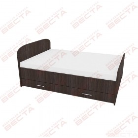 Кровать двухспальная ЛДСП 1400 с ящиками Венге в Алдане - aldan.katalogmebeli.com | фото