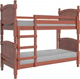 Кровать двухъярусная Валерия из массива сосны 800*1890 Орех в Алдане - aldan.katalogmebeli.com | фото 1