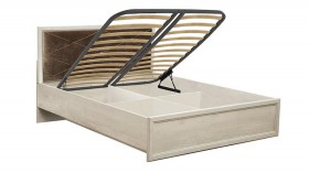 Кровать двуспальная Сохо(бетон пайн белый/под-мех/1644) в Алдане - aldan.katalogmebeli.com | фото 1