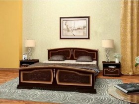 Кровать Елена из массива сосны 1600*2000 Орех Тёмный в Алдане - aldan.katalogmebeli.com | фото