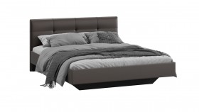 Кровать «Элис» c мягкой обивкой тип 1 Экокожа/Темно-коричневый/1400 в Алдане - aldan.katalogmebeli.com | фото