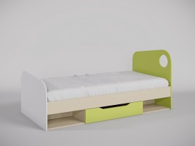 Кровать Эппл 1950х950 (Зеленый/Белый/Клен) в Алдане - aldan.katalogmebeli.com | фото