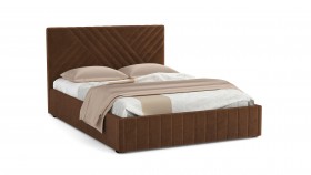 Кровать Гамма ш. 1400 (без основания для хранения) (велюр тенерифе шоколад) в Алдане - aldan.katalogmebeli.com | фото