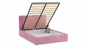 Кровать Гамма ш. 1400 (с основанием для хранения) (велюр тенерифе розовый) в Алдане - aldan.katalogmebeli.com | фото 3