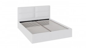 Кровать «Глосс» с мягкой обивкой и подъемным механизмом тип 1 (1600) (Белая) в Алдане - aldan.katalogmebeli.com | фото