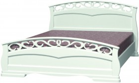 Кровать Грация-1 из массива сосны 1600*2000 Белый античный в Алдане - aldan.katalogmebeli.com | фото 5