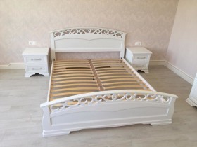 Кровать Грация-1 из массива сосны 900*2000 Белый античный в Алдане - aldan.katalogmebeli.com | фото 9