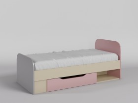 Кровать Грэйси 1650х750 (Розовый/Серый/корпус Клен) в Алдане - aldan.katalogmebeli.com | фото