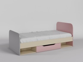 Кровать Грэйси 1950х950 (Розовый/Серый/корпус Клен) в Алдане - aldan.katalogmebeli.com | фото