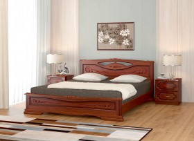 Кровать Карина-7 из массива сосны 1400*2000 Орех в Алдане - aldan.katalogmebeli.com | фото 1
