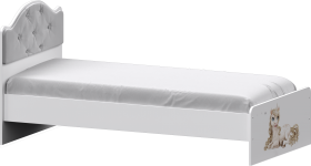 Кровать Каспер с мягкой спинкой и фотопечатью (800х1900) Белый в Алдане - aldan.katalogmebeli.com | фото