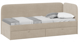 Кровать «Молли» с мягкой обивкой (900) тип 1 (Микровелюр Scandi Cream 03) в Алдане - aldan.katalogmebeli.com | фото
