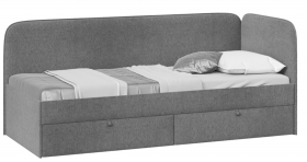 Кровать «Молли» с мягкой обивкой (900) тип 1 (Микровелюр Scandi Graphite 22) в Алдане - aldan.katalogmebeli.com | фото