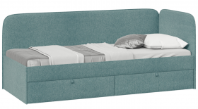 Кровать «Молли» с мягкой обивкой (900) тип 1 (Микровелюр Scandi Indigo 11) в Алдане - aldan.katalogmebeli.com | фото 1