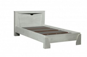 Кровать одинарная 33.07 с настилом "Лючия" (ш. 900)/(бетон пайн белый / венге / белый) в Алдане - aldan.katalogmebeli.com | фото