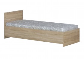 Кровать одинарная 800-2 без матраса (прямые спинки) Дуб Сонома в Алдане - aldan.katalogmebeli.com | фото