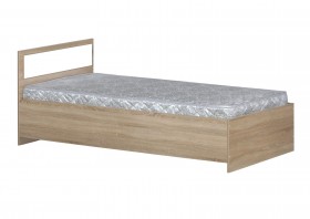 Кровать одинарная 900-2 без матраса (прямые спинки) Дуб Сонома в Алдане - aldan.katalogmebeli.com | фото