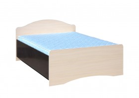 Кровать полуторная 1200-1 без матраса (круглые спинки) Венге/Дуб выбеленный в Алдане - aldan.katalogmebeli.com | фото