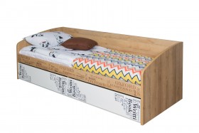 Кровать с 2 ящиками «Оксфорд» (Ривьера/Белый с рисунком) в Алдане - aldan.katalogmebeli.com | фото 3