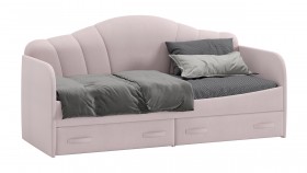 Кровать с мягкой спинкой и ящиками «Сабрина» 900 Пудровый в Алдане - aldan.katalogmebeli.com | фото