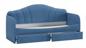 Кровать «Молли» с мягкой обивкой (900) тип 1 (Микровелюр Scandi Indigo 11) в Алдане - aldan.katalogmebeli.com | фото 4