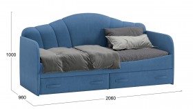 Кровать «Молли» с мягкой обивкой (900) тип 1 (Микровелюр Scandi Indigo 11) в Алдане - aldan.katalogmebeli.com | фото 6