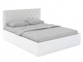 Кровать с ПМ М25 Спальня Тиффани (белый текстурный) в Алдане - aldan.katalogmebeli.com | фото