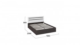 Кровать с подъемным механизмом «Фьюжн» Белый глянец/Венге Линум в Алдане - aldan.katalogmebeli.com | фото 3